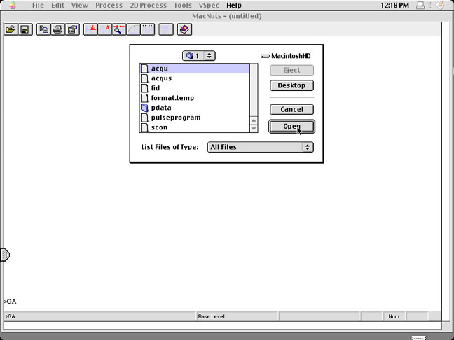 NUTS Screen: Open File